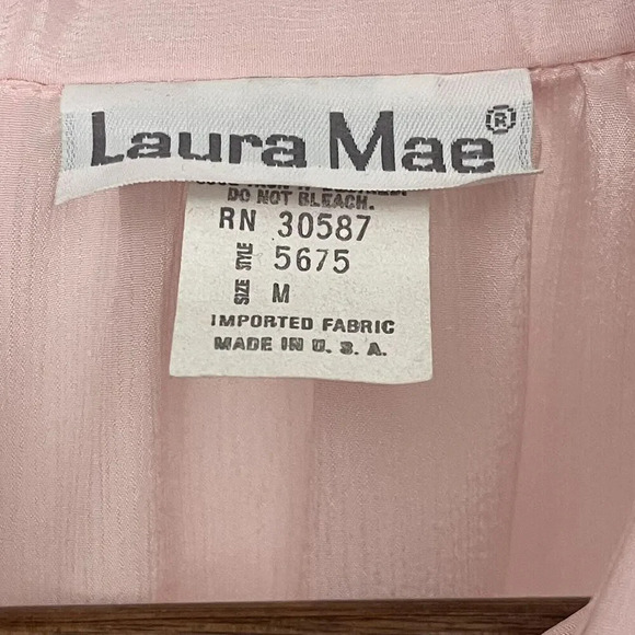 Vintage Laura Mae Button Front Pink Lightweight preppy Old Money USA Size Medium - Picture 4 of 6